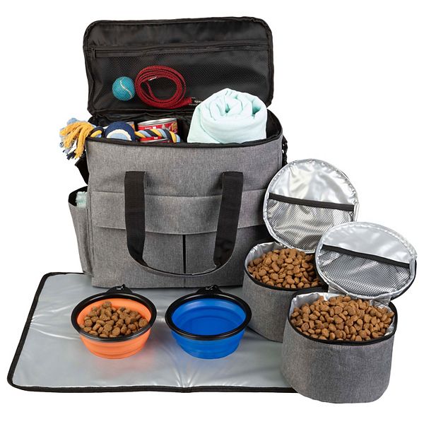 PetMaker Dog Travel Bag with Large Bowls PetMaker