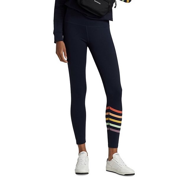 Women’s Navy Leggings with Rainbow Stripes Worthy Threads