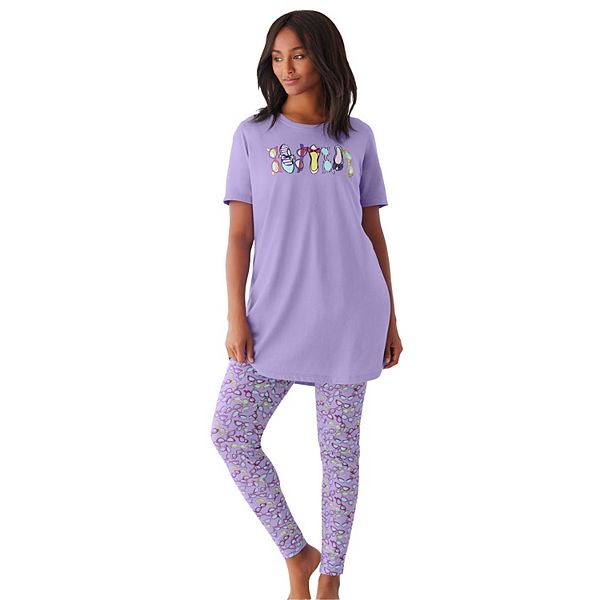 Dreams & Co. Women's Plus Size Graphic Tunic Pj Set Dreams & Co.