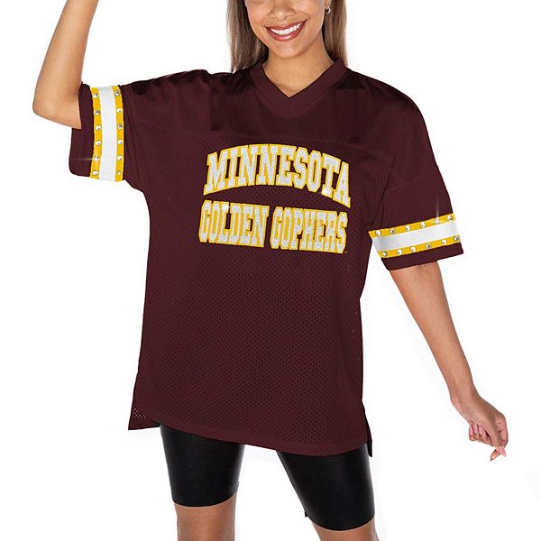 Женская футболка Gameday Couture с кристаллами Minnesota Golden Gophers Until Kickoff, удлиненной спинкой и сетчатой тканью Gameday Couture