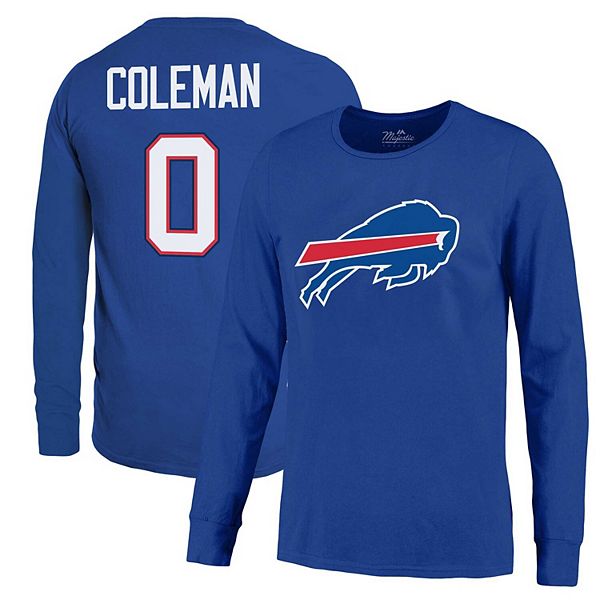 Мужская футболка с длинным рукавом Majestic Threads Royal Buffalo Bills с именем и номером Keon Coleman, 100% хлопок Majestic Threads