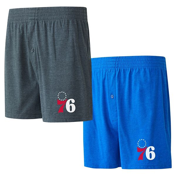 Men's Concepts Sport Royal/Charcoal Philadelphia 76ers Two-Pack Jersey-Knit Boxer Set Unbranded