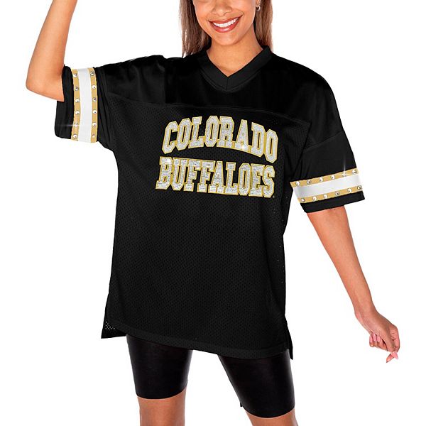 Женская черная футболка Gameday Couture с логотипом команды Colorado Buffaloes и украшением стразами, легкий материал Gameday Couture