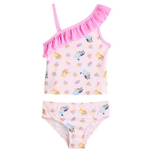 Baby & Toddler Girl Dreamwave Bluey One Shoulder Tankini Set Dreamwave