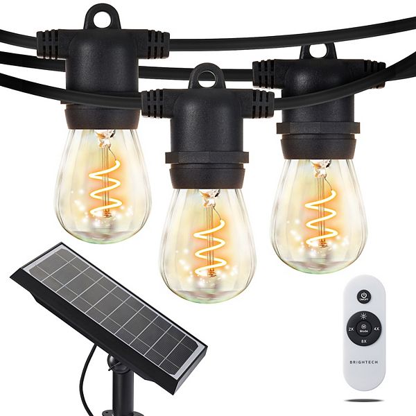 Brightech Ambience Pro 48 Ft Outdoor Solar Led String Lights With Spiral Bulbs Brightech