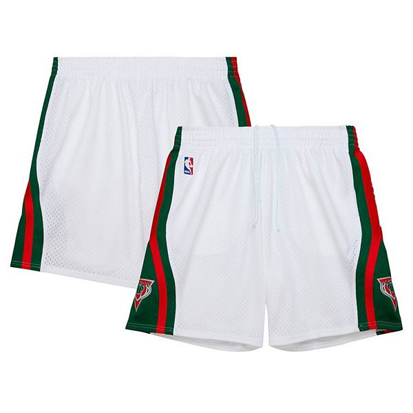 Мужские шорты Mitchell & Ness Milwaukee Bucks 2013/14 Swingman из легкой сетки с эластичным поясом Mitchell & Ness