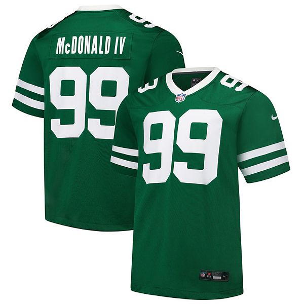 Мужская игровая футболка Nike Will McDonald IV зеленая с деталями команды New York Jets NFL