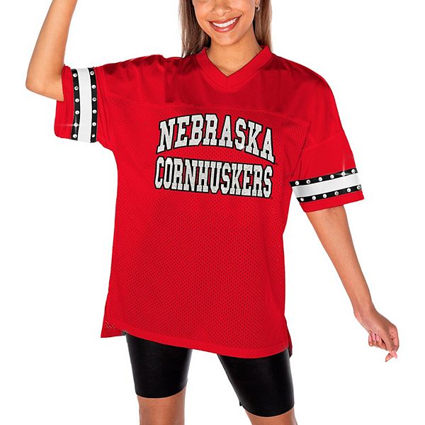 Красная футболка с коротким рукавом Gameday Couture Nebraska Huskers Until Kickoff, украшенная камнями, с сетчатой вставкой Gameday Couture