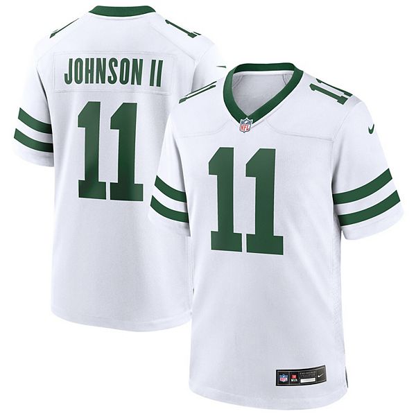 Мужская игровая футболка белого цвета Nike Jermaine Johnson II Legacy New York Jets с лицензией NFL NFL