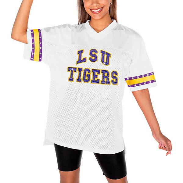 Women's Gameday Couture White LSU Tigers Until Kickoff Rhinestone Fashion T-Shirt Gameday Couture