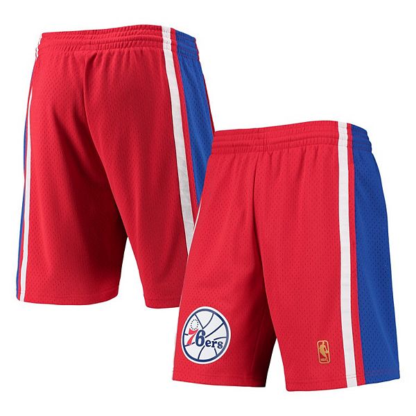 Men's Mitchell & Ness Red Philadelphia 76ers 1996-97 Hardwood Classics Swingman Shorts Mitchell & Ness