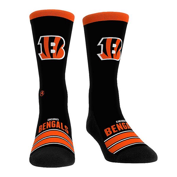 Унисекс носки с логотипом команды Rock Em Socks Cincinnati Bengals Gametime Stripe длины Crew, влаговыводящие Rock Em Socks