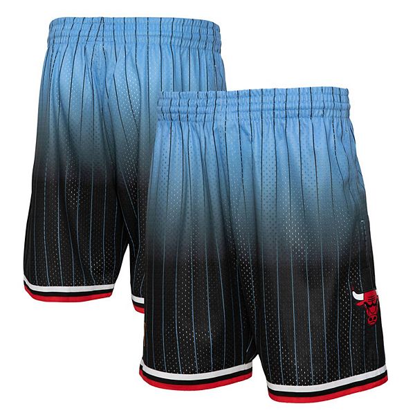 Men's Mitchell & Ness Black/Light Blue Chicago Bulls 1995/96 Hardwood Classics Fadeaway Reload 3.0 Swingman Shorts Mitchell & Ness