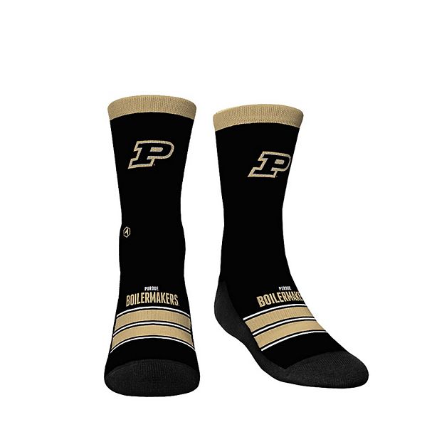 Детские носки Crew с логотипом Purdue Boilermakers и полосками Gametime от Rock Em Socks, 62% полиэстер, бесшовные Rock Em Socks