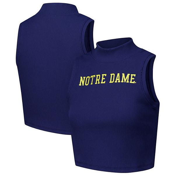 Women's ZooZatz Navy Notre Dame Fighting Irish Cropped Tank Top ZooZatz