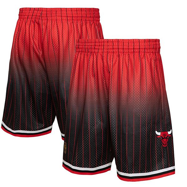 Men's Mitchell & Ness Red/Black Chicago Bulls 1995/96 Hardwood Classics Fadeaway Reload 3.0 Swingman Shorts Mitchell & Ness