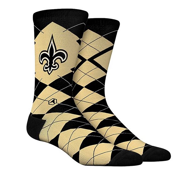 Вязаные носки Rock Em Socks с узором аргайл в стиле New Orleans Saints и комфортной подкладкой для мероприятий Rock Em Socks