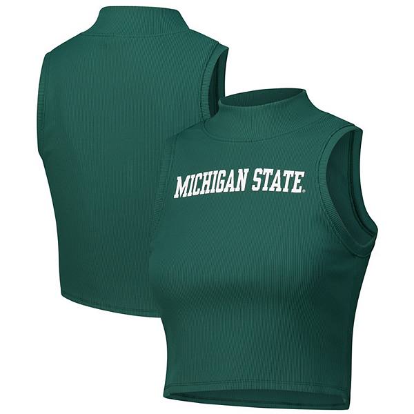 Women's ZooZatz Green Michigan State Spartans Cropped Tank Top ZooZatz