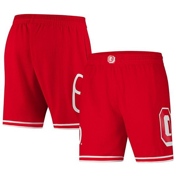 Men's Mitchell & Ness Scarlet Ohio State Buckeyes Team ID Current Logo Mesh Shorts Mitchell & Ness