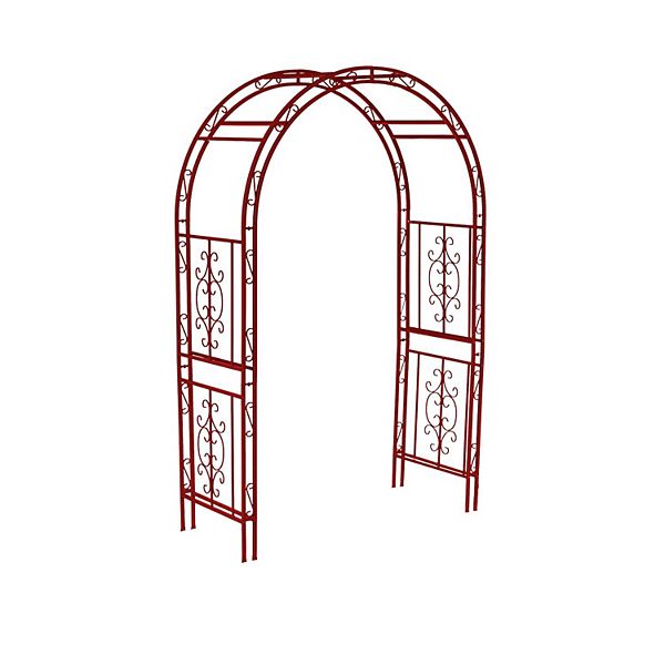 Красная железная садовая арка, высота 213 см, ширина 135 см, для поддержки растений и цветов Evergreen Enterprises