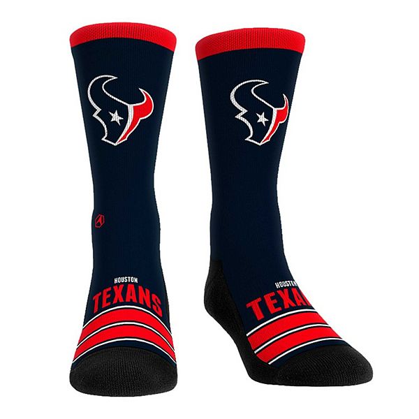 Универсальные носки Rock Em Socks Houston Texans Gametime Stripe Crew с влагоотводящими свойствами Rock Em Socks