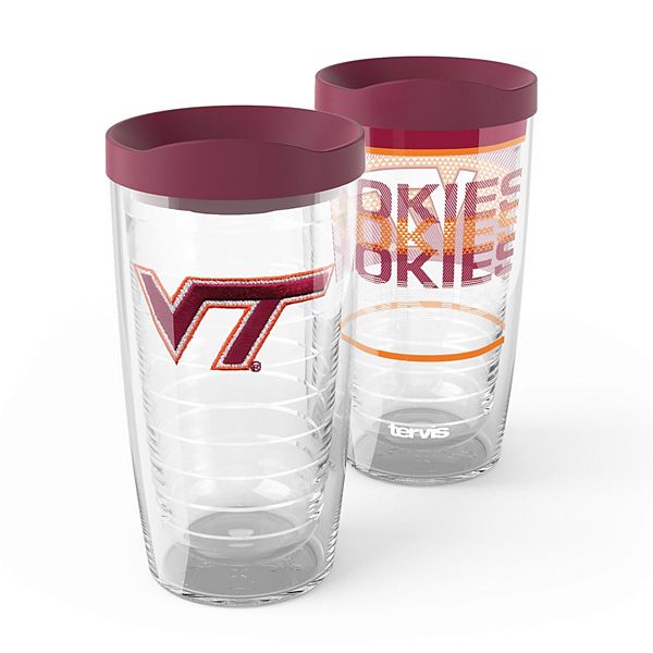 Сет термостаканов Tervis Virginia Tech Hokies, 2 шт., 480 мл, с двойными стенками и крышкой Tervis