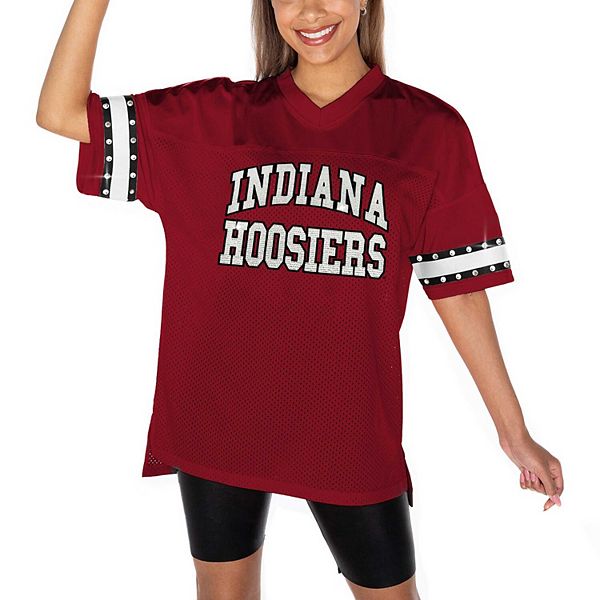 Women's Gameday Couture Crimson Indiana Hoosiers Until Kickoff Rhinestone Fashion T-Shirt Gameday Couture