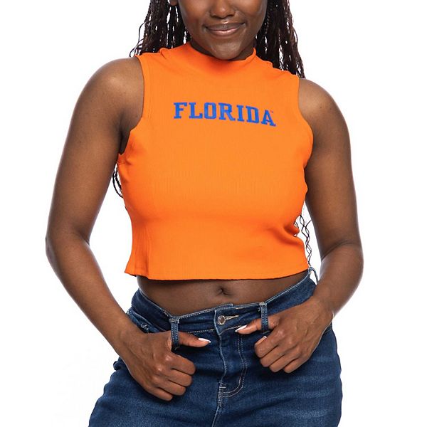 Women's ZooZatz Orange Florida Gators Cropped Tank Top ZooZatz