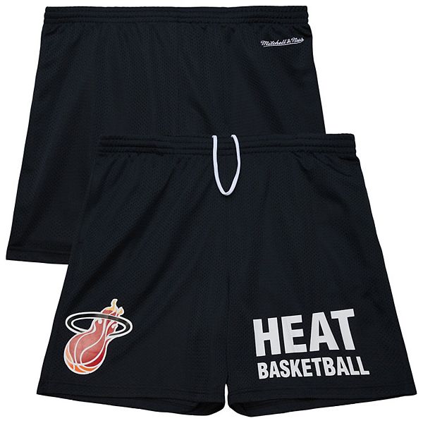 Men's Mitchell & Ness Black Miami Heat Hardwood Classics Gameday Mesh Shorts Mitchell & Ness