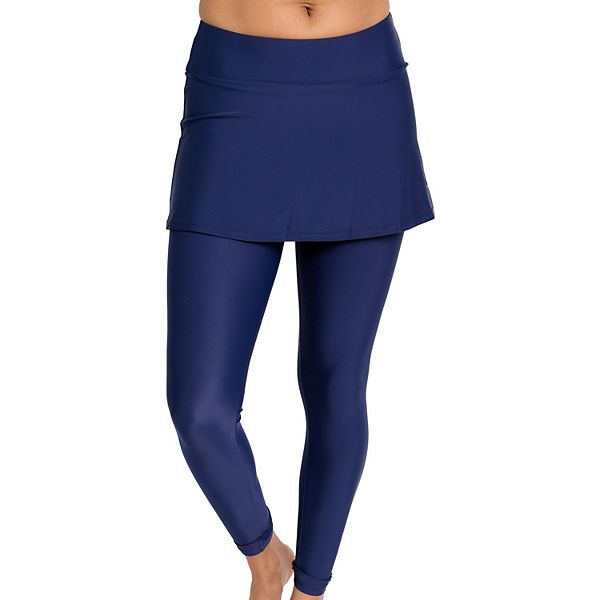 Women's High Waisted Skirted Long Swim Leggings Calypsa LLC