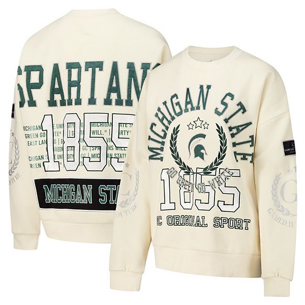 Women's Gameday Couture Cream Michigan State Spartans Slay Pullover Sweatshirt Gameday Couture