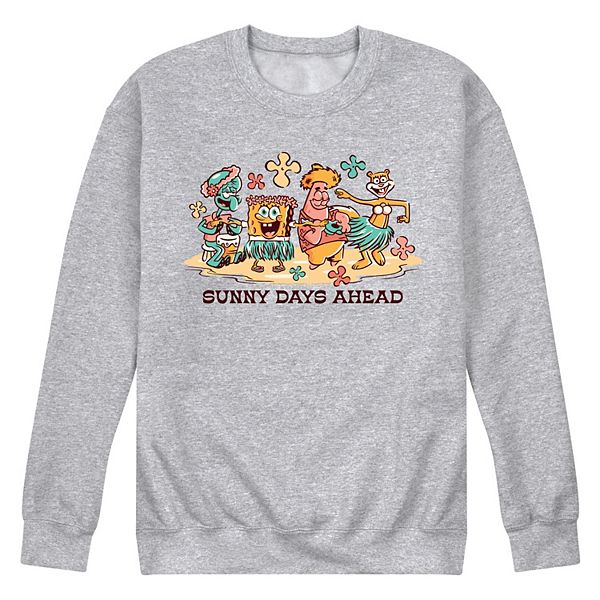 Мужской свитшот из флиса с круглым вырезом и длинными рукавами SpongeBob SquarePants Sunny Days Ahead Nickelodeon