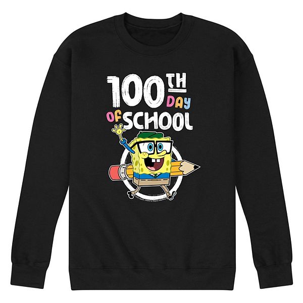 Мужской флисовый свитшот с длинными рукавами и круглым вырезом SpongeBob SquarePants 100 Days Nickelodeon