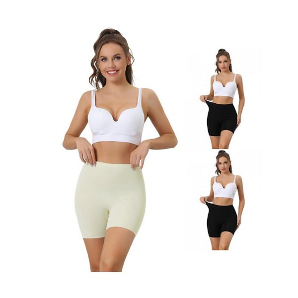 3 Packs Women's Shapewear Shorts Tummy Control High Waisted Boyshorts Body Shaper Thigh Underwear Allegra K