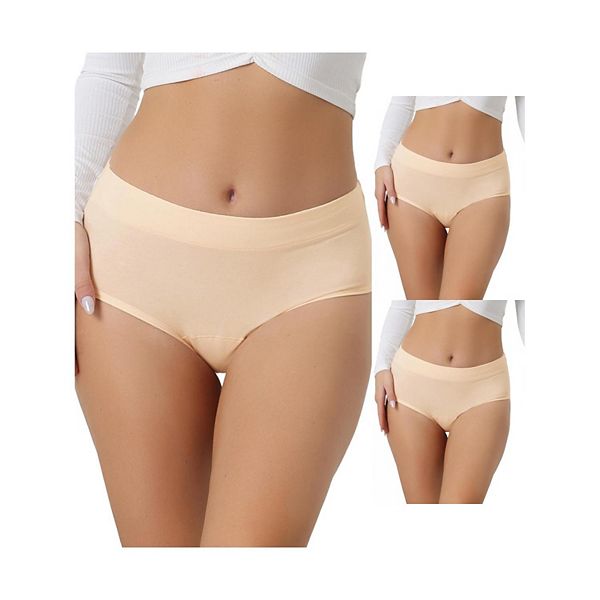 3 Packs Women's Breathable Underwear Cotton Comfortable Stretch 3 Layers High Waist Panties Allegra K