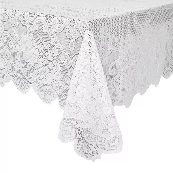 Vintage White Lace Tablecloth 60x97 Inch Stock Preferred