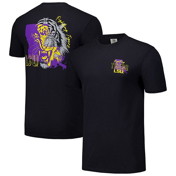 Unisex Black LSU Tigers Hyper Local Two Tone Mascot State T-Shirt Image One