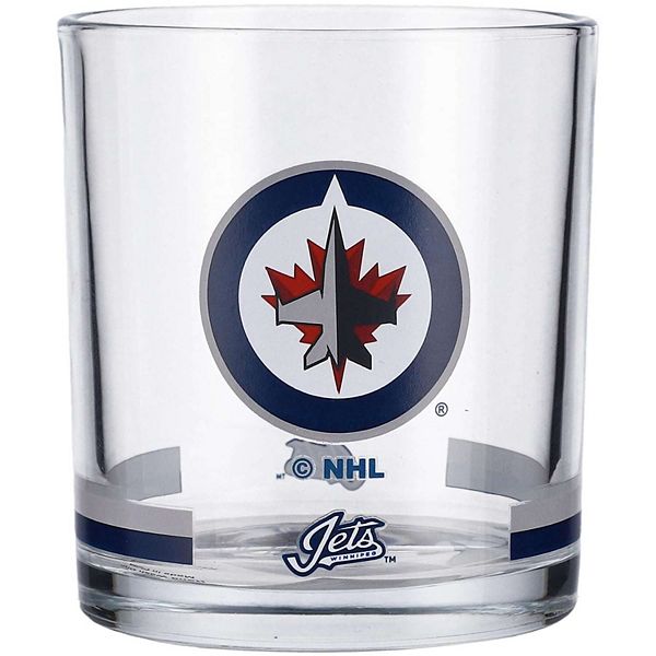 Оригинальная Translated Product Title: Стакан с логотипом команды и цветными полосами Winnipeg Jets, 300 мл Unbranded