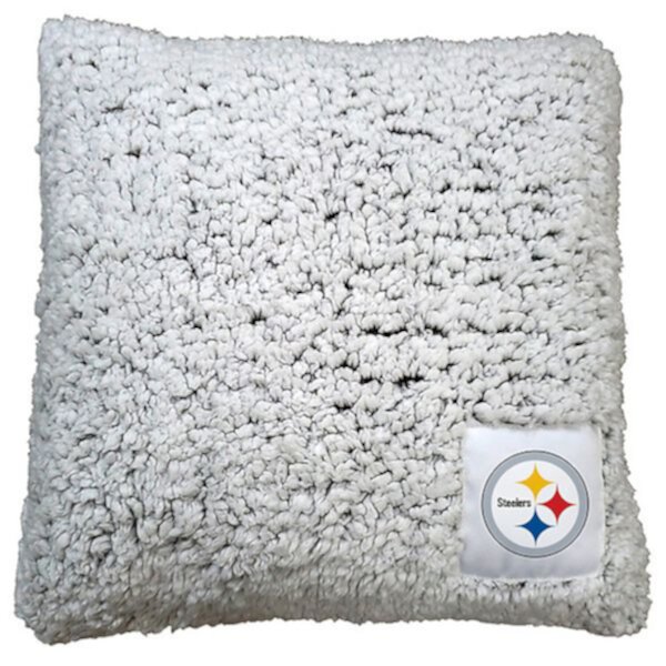 Подушка Pittsburgh Steelers 40 см х 40 см из мягкого шерпы с вышивкой логотипа Logo Brand