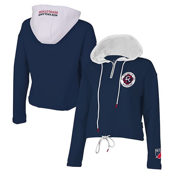 Women's Stadium Essentials Navy New England Revolution Game Plan Quarter-Zip Hoodie Stadium Essentials