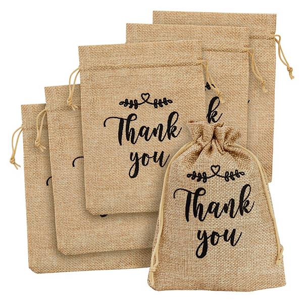 30 Pack Small Burlap Wedding Favor Bags For Jewelry, Thank You Gift Bag, 5x7 In Sparkle and Bash