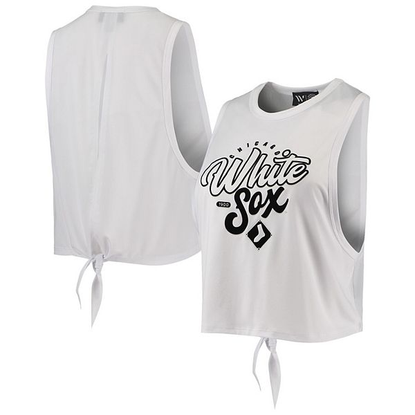 Women's The Wild Collective White Chicago White Sox Open Back Twist-Tie Tank Top The Wild Collective