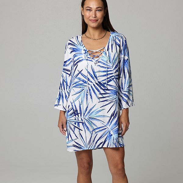 Women's J. Valdi Lace Up Swim Cover-Up Tunic J. Valdi