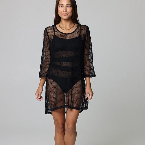 Women's J. Valdi Sheer Scoopneck Swim Cover-Up Tunic J. Valdi