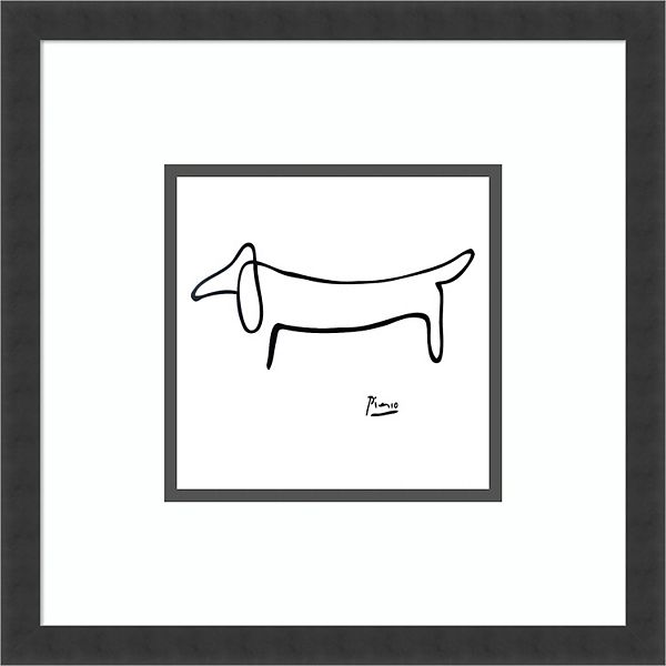 Картина в рамке Le Chien The Dog, печать на бумаге, 42x42 см, устойчивая к выцветанию Amanti Art