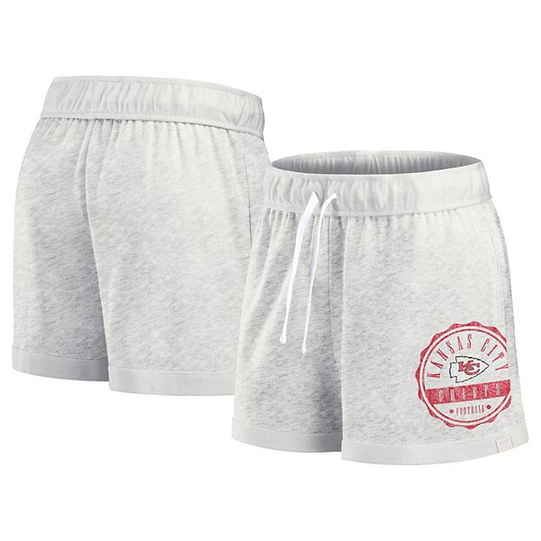 Women's Fanatics Oatmeal Kansas City Chiefs Vintage Badge Shorts Fanatics Brands - White Label