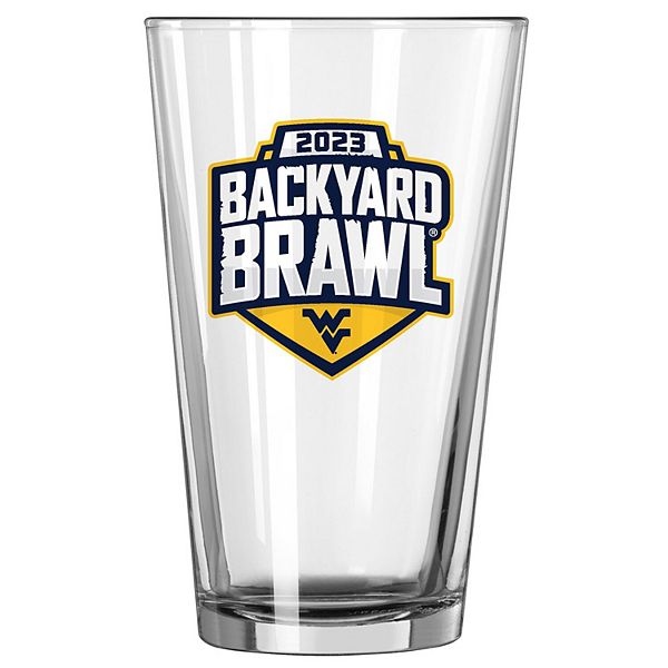 Стеклянный пивной стакан West Virginia Mountaineers 2023 Backyard Brawl с двухсторонним принтом, 450 мл Logo Brand