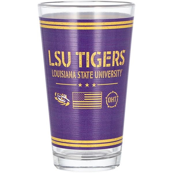 Стеклянная пивная кружка LSU Tigers, 473 мл, двусторонняя графика, легкая чистка Indigo Falls