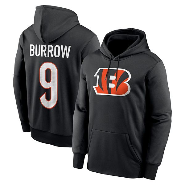 Мужское черное худи Nike Joe Burrow для фанатов Cincinnati Bengals с флисовой подкладкой и технологией Dri-FIT NFL