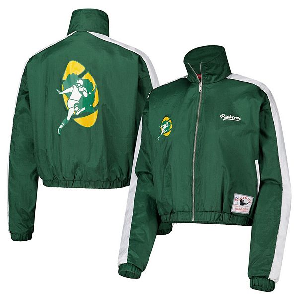 Женская нейлоновая куртка Mitchell & Ness с длинной молнией и графикой Green Bay Packers Mitchell & Ness